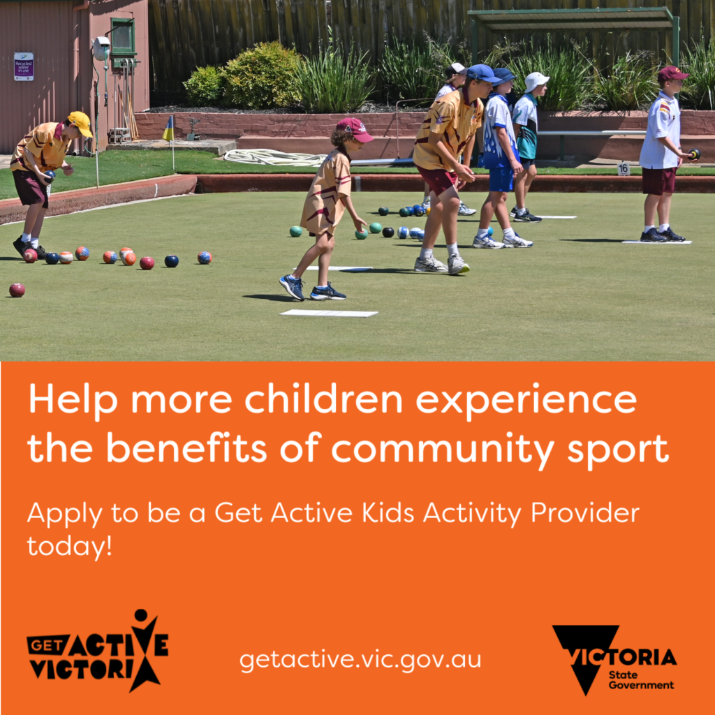 Get Active Kids $200 voucher program - Bowls Victoria